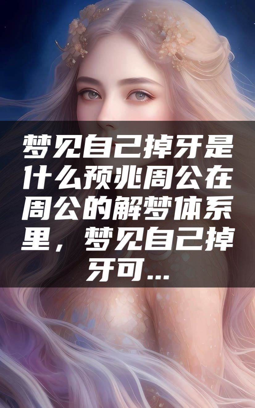 梦见自己掉牙是什么预兆周公在周公的解梦体系里，梦见自己掉牙可...