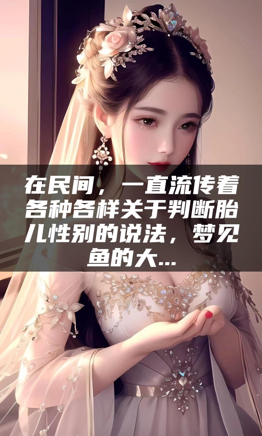 在民间，一直流传着各种各样关于判断胎儿性别的说法，梦见鱼的大...