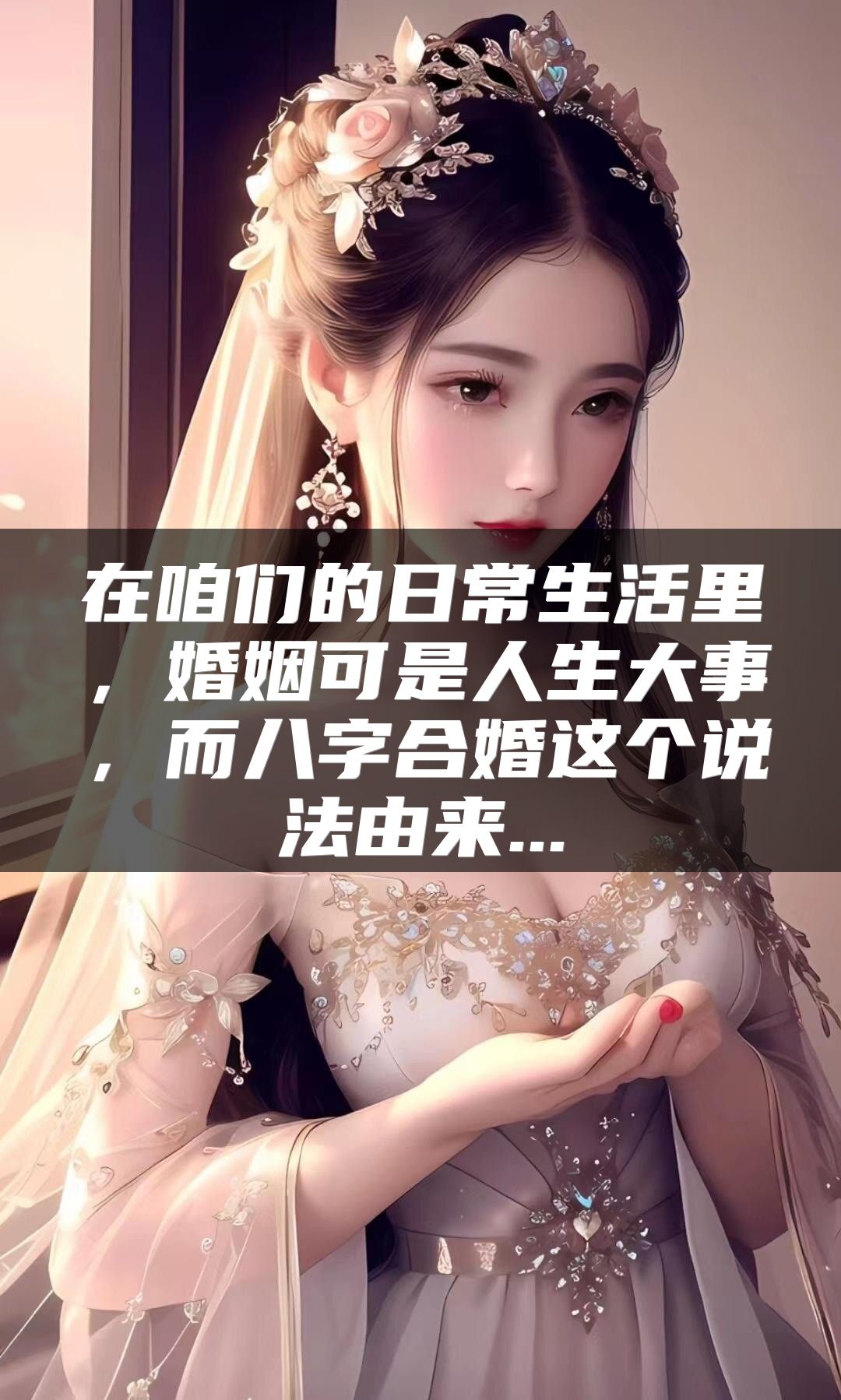 在咱们的日常生活里，婚姻可是人生大事，而八字合婚这个说法由来...