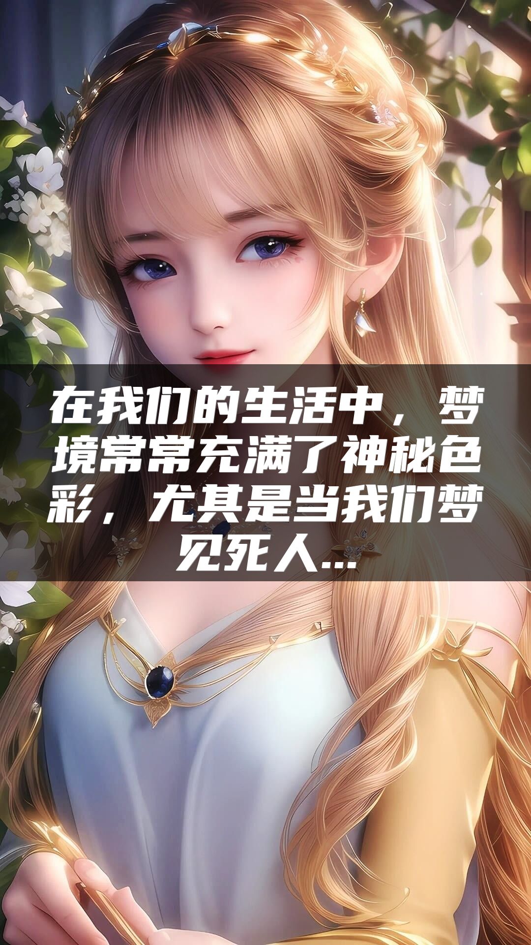 在我们的生活中，梦境常常充满了神秘色彩，尤其是当我们梦见死人...