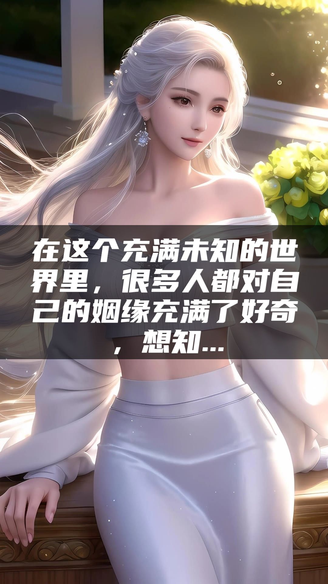 在这个充满未知的世界里，很多人都对自己的姻缘充满了好奇，想知...