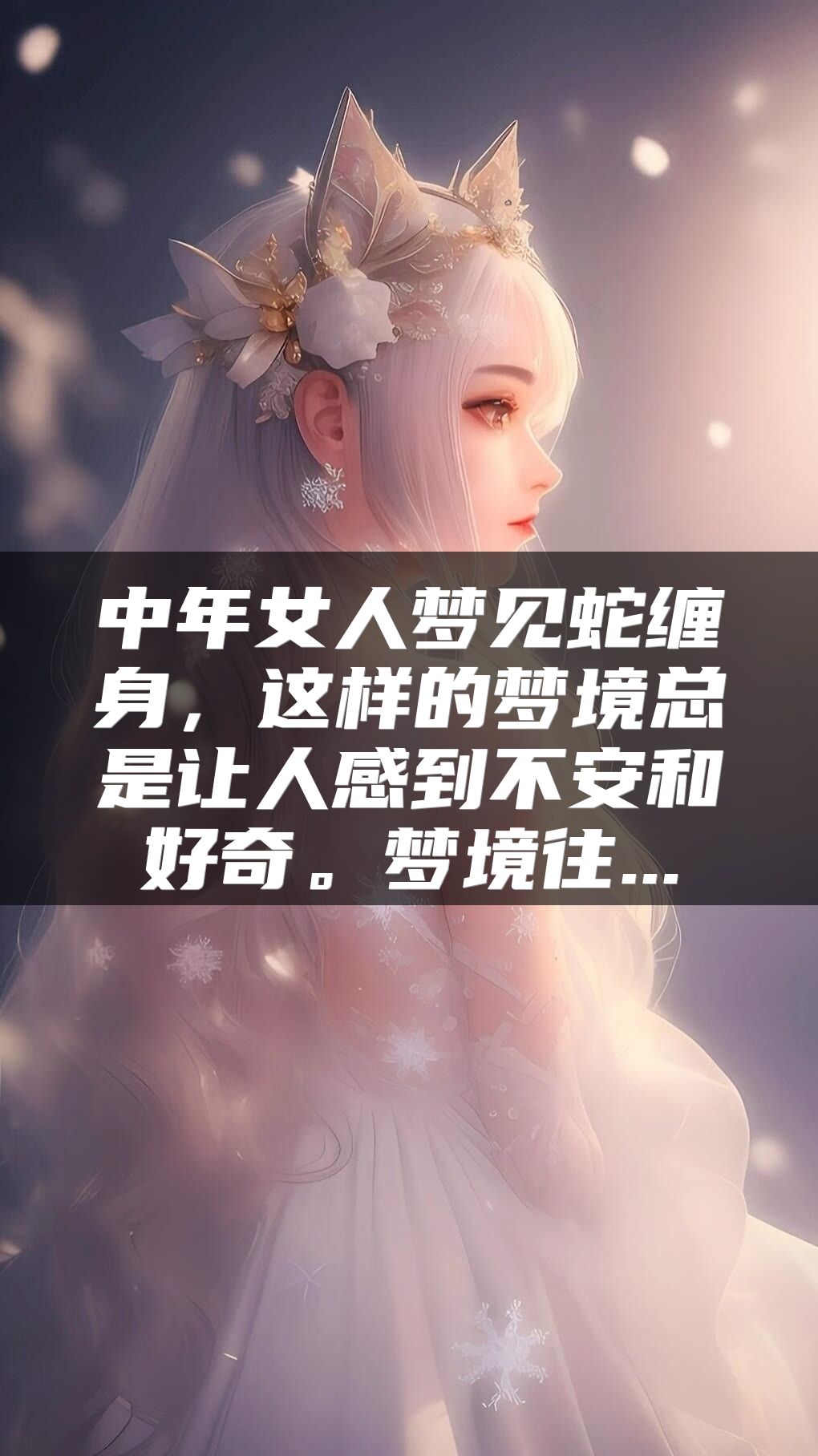 中年女人梦见蛇缠身，这样的梦境总是让人感到不安和好奇。梦境往...