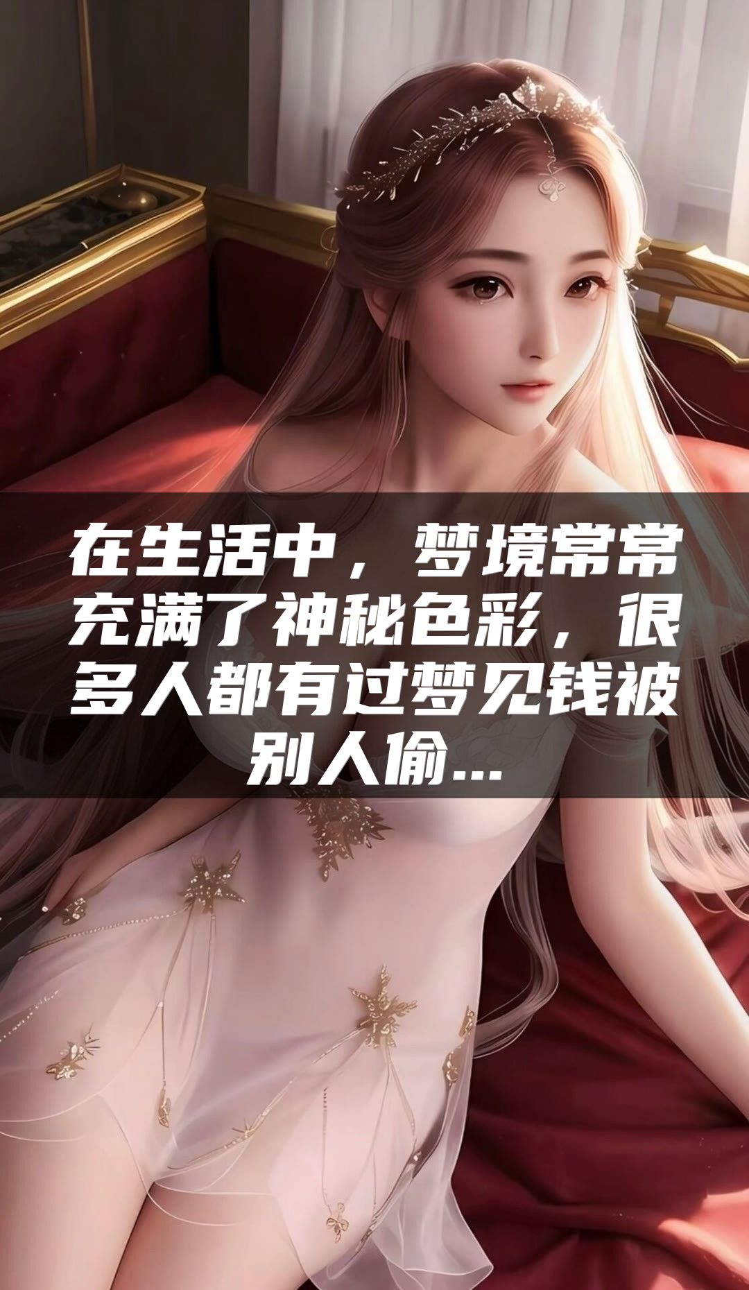 在生活中，梦境常常充满了神秘色彩，很多人都有过梦见钱被别人偷...