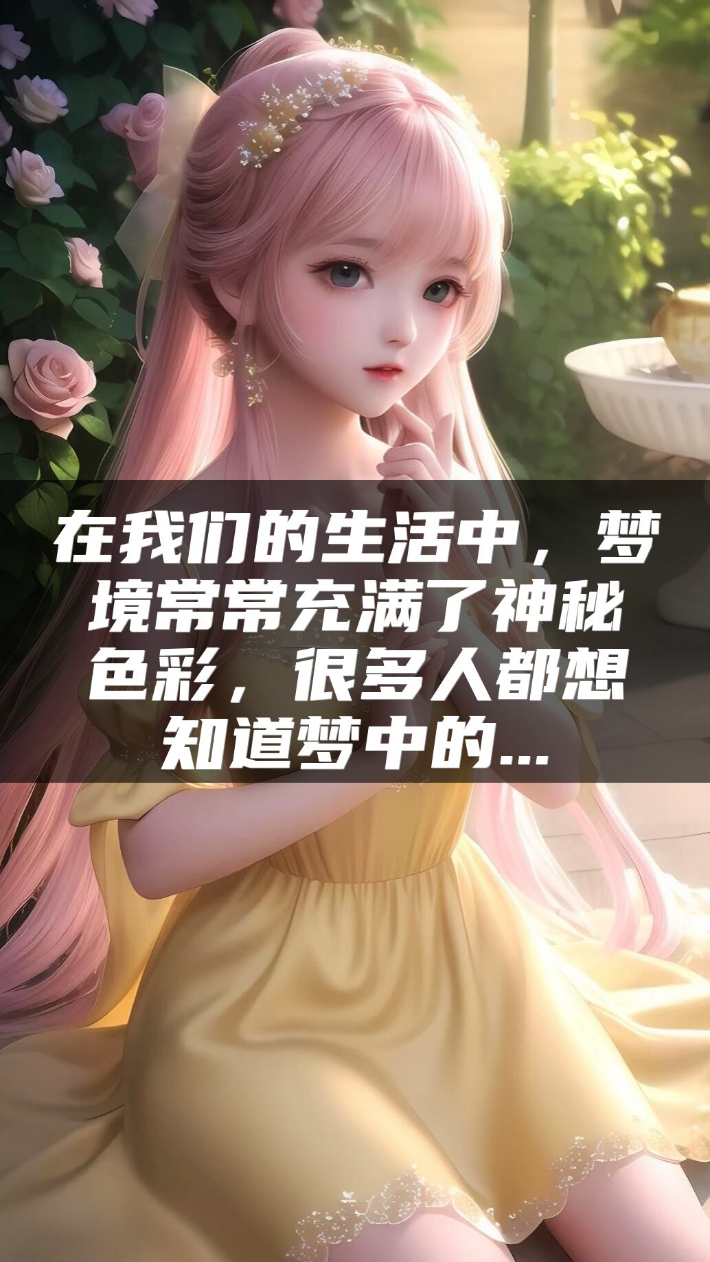 在我们的生活中，梦境常常充满了神秘色彩，很多人都想知道梦中的...